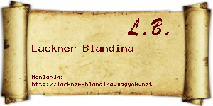 Lackner Blandina névjegykártya
